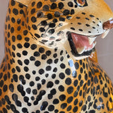 Italian 1970s large leopard lamp