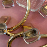 Italian 1970s Murano glass and gold plated bathroom accessories