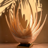 Pink pearly shell lamp by Rougier C.1970