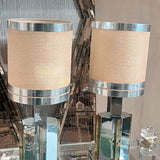 Pair of Romeo Rega chrome table lamps