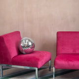 Pair of Italian 1970s pink armless armchairs