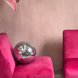 Pair of Italian 1970s pink armless armchairs