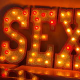 Huge glitter light up SEX sign