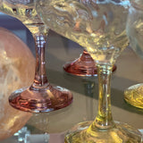 Set of 6 crystal champagne coupes Italian 1970s