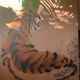 1970s large tiger painting signed dated.