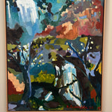 1972 French oil painting signed M Charralde ‘waterfall’