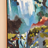 1972 French oil painting signed M Charralde ‘waterfall’