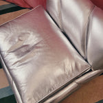 silver leather vintage seat