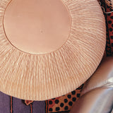 Peach silk pouffe by Fremau Paris 1970