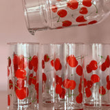 French 1980s cherry glassware