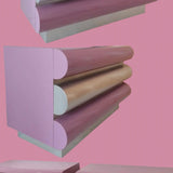 Pink and chrome American 1980s Bubble/bullnose chest of drawers