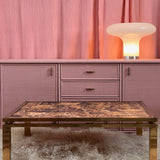Rare Maison Jansen 1963 faux tortoiseshell and brass coffee table