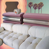 Pink and chrome American 1980s Bubble/bullnose chest of drawers