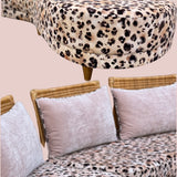 1980s large leopard print Harrods curved sofa