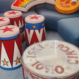 1950s circus drum coffee table