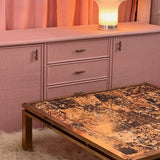 Rare Maison Jansen 1963 faux tortoiseshell and brass coffee table