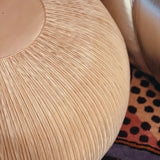 Peach silk pouffe by Fremau Paris 1970