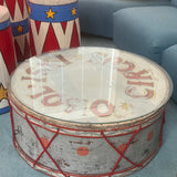 1950s circus drum coffee table