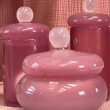 1970s pink Murano glass vanity table set 3 pieces