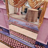 Italian 1970s signed gold plated drape mirror