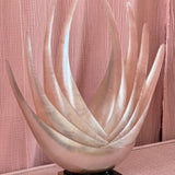 Pink pearly shell lamp by Rougier C.1970