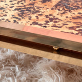 Rare Maison Jansen 1963 faux tortoiseshell and brass coffee table
