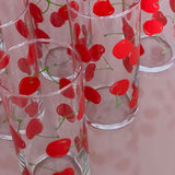 French 1980s cherry glassware