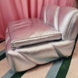 silver leather designer chair