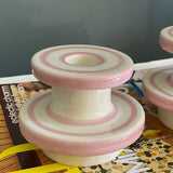 Sicilian ceramic candle holders x 2