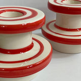 Sicilian ceramic candle holders x 2