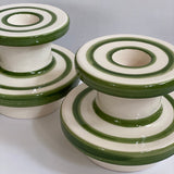 Sicilian ceramic candle holders x 2