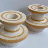Sicilian ceramic candle holders x 2