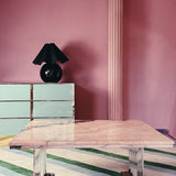 Pink Marble coffee table, lucite base C.1970