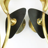 Stilnovo foliage brass wall lights. C.1950