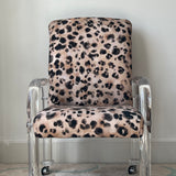 American 1980s Lucite and leopard chair