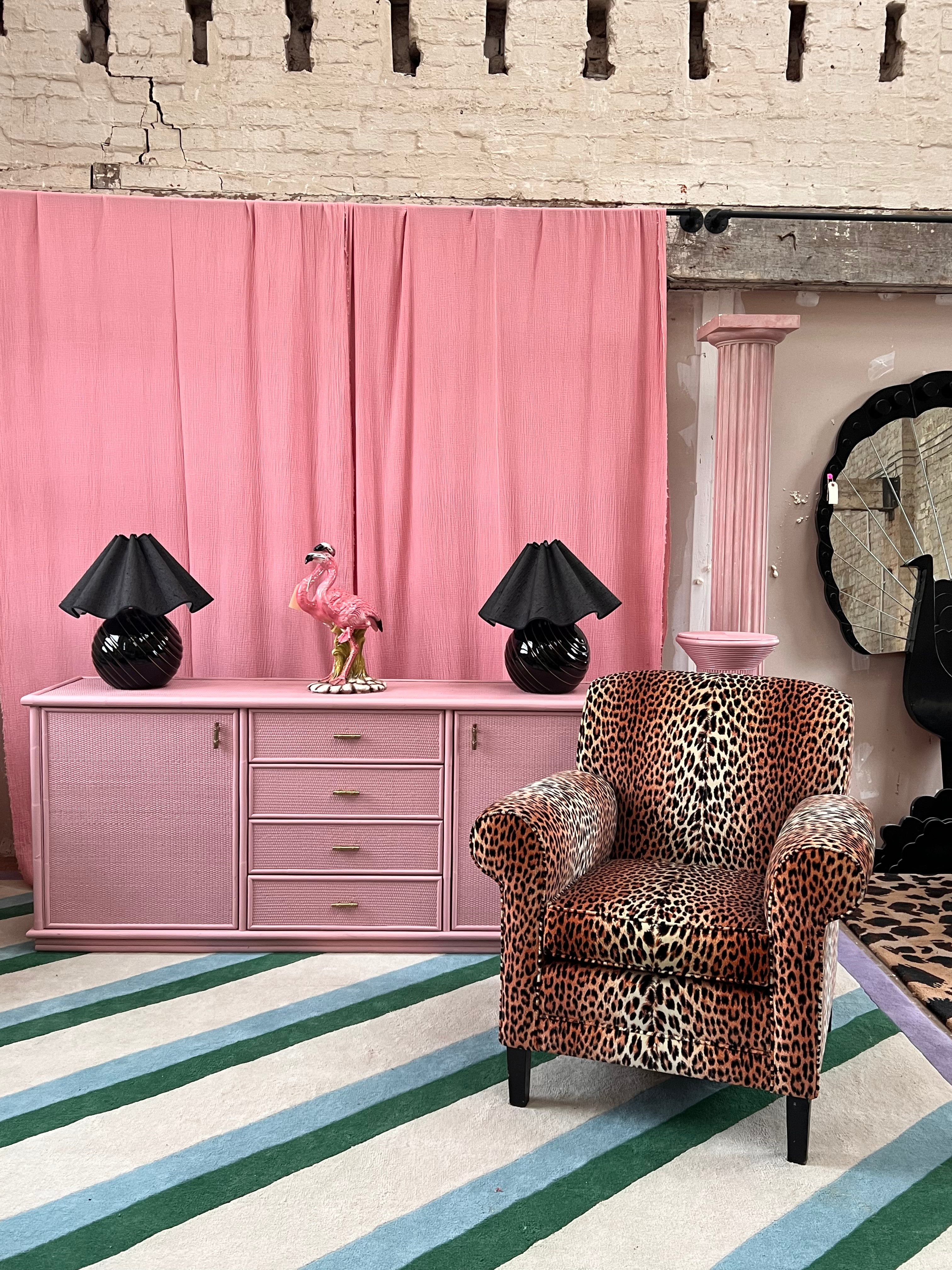 velvet leopard print chair