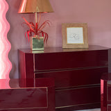 Cherry red chest of drawers Jean Claud Mahey