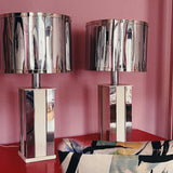 Large Art deco mirrored lamps