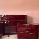 Cherry red chest of drawers Jean Claud Mahey