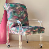 American 1970s Lucite chair original fabric