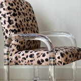 American 1980s Lucite and leopard chair
