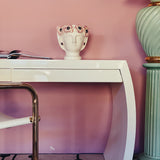 American 1980s white lacquered desk