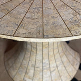 Italian stone and brass half moon console table C.1970