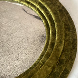 Midcentury green velvet mirror 96cm