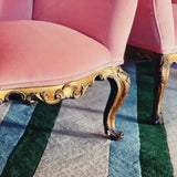 19th century Venetian gilt wood chair ~ Sketch pink mi