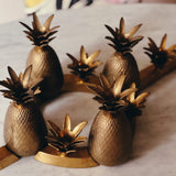 Midcentury brass pineapple candelabra centrepiece