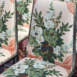 Italian 1980s pink floral dining chair (8 available)