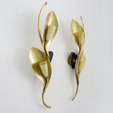 Stilnovo foliage brass wall lights. C.1950