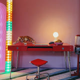 Red lacquered 1980s desk by Raul Barbieri