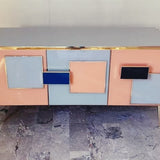 Italian brass and glass sideboard